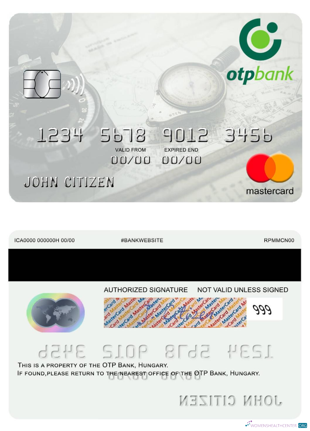 Download Hungary OTP Bank mastercard Photoshop template